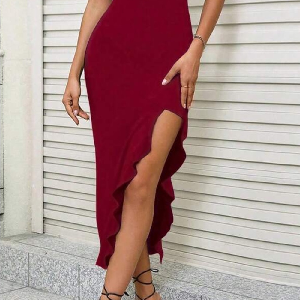 SHEIN Burgundy Maxi Dress